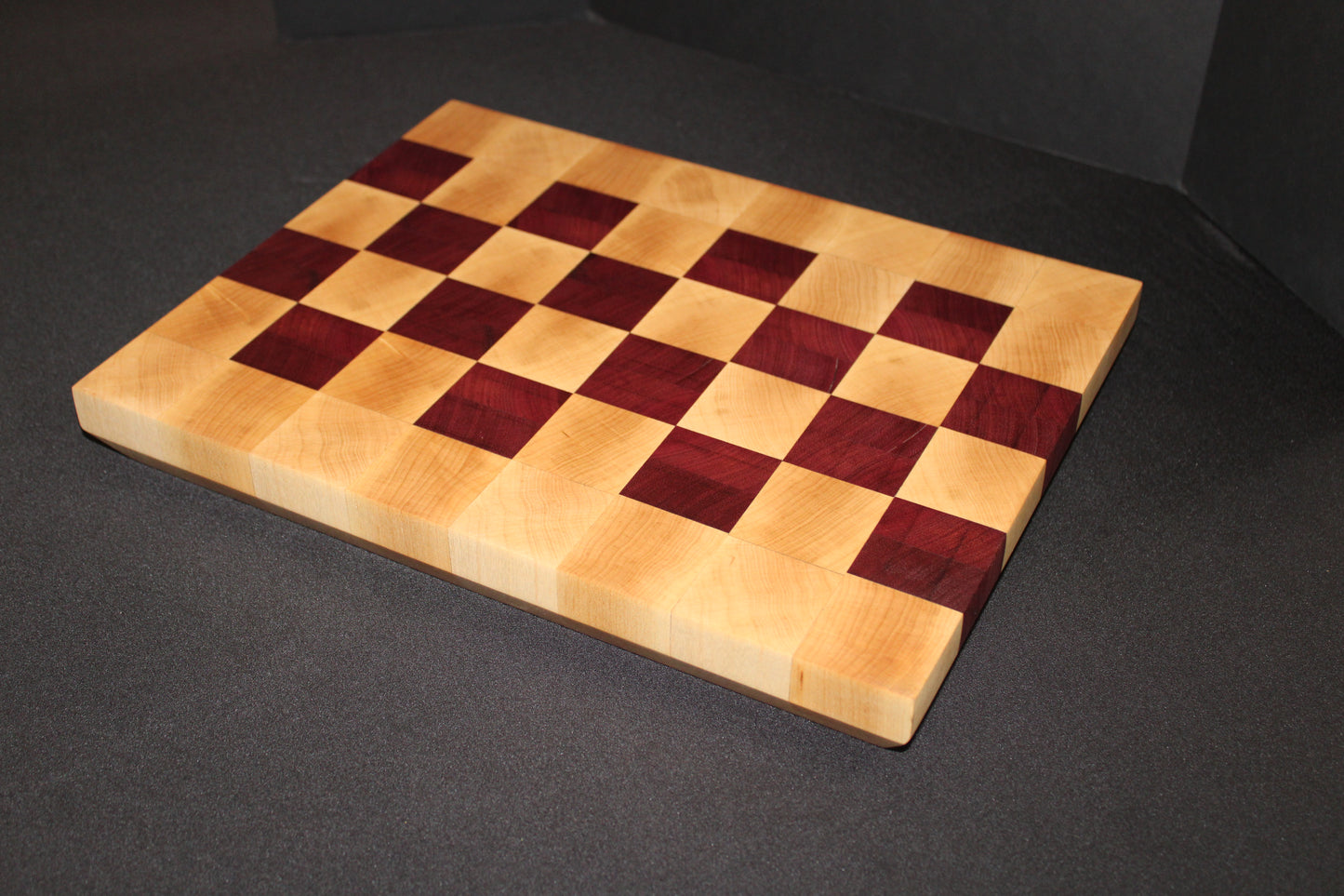 End Grain Purple Heart and Maple Cutting Board