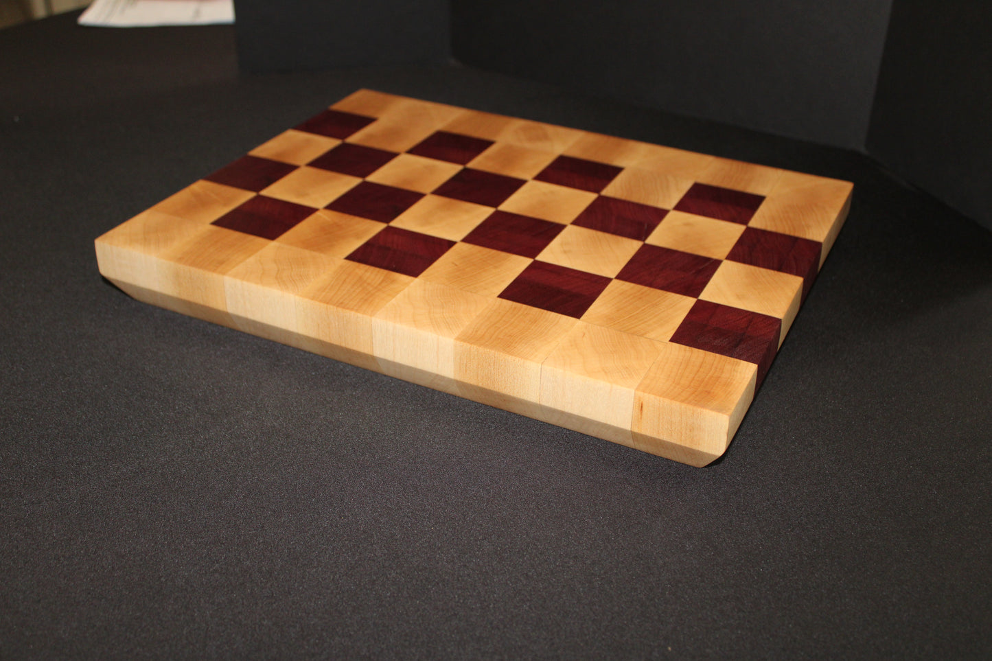 End Grain Purple Heart and Maple Cutting Board