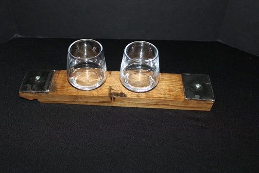 Two Glass Whiskey Bourbon Barrel Flights