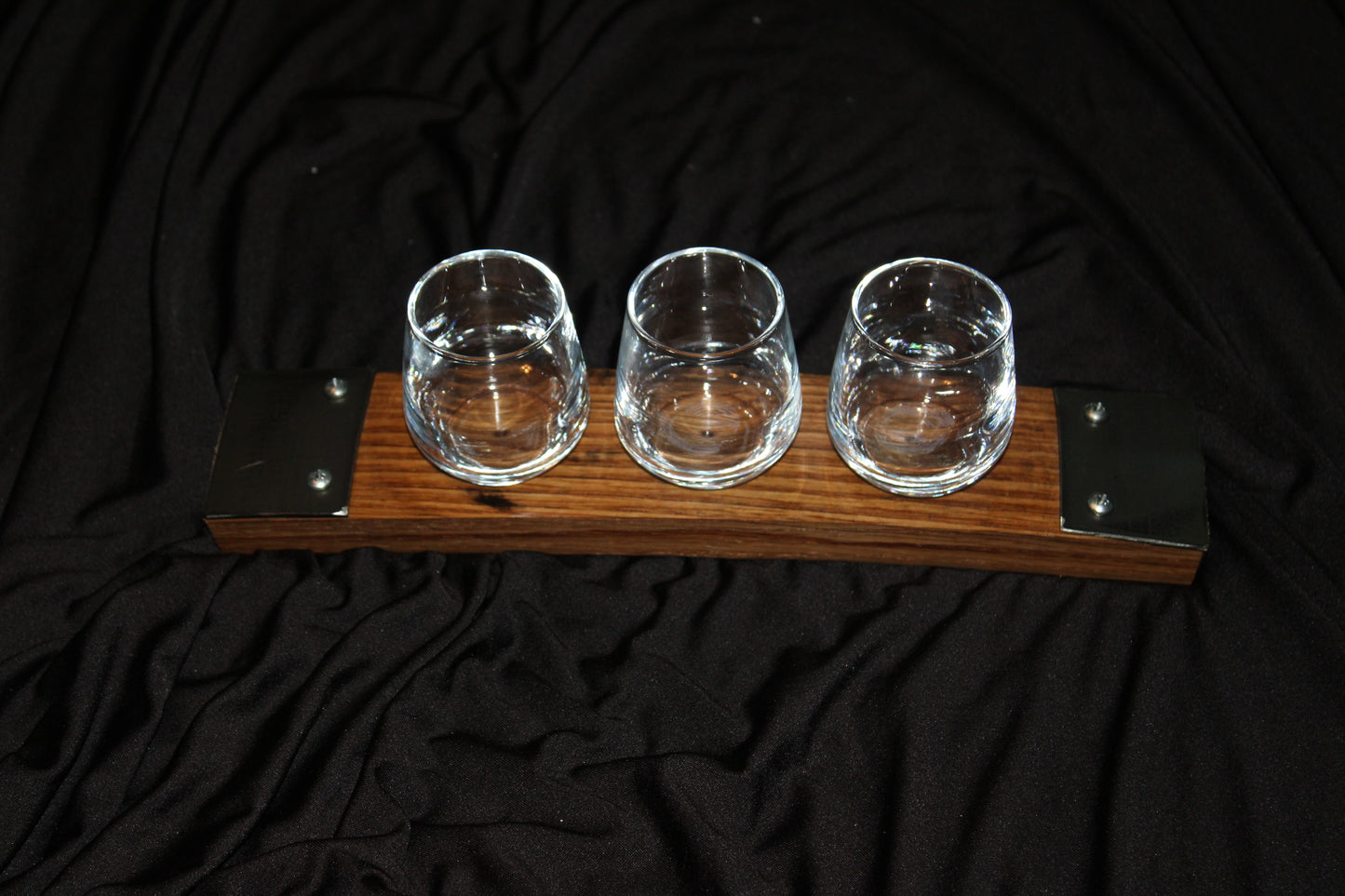 Three Glass Whiskey Bourbon Barrel Flights